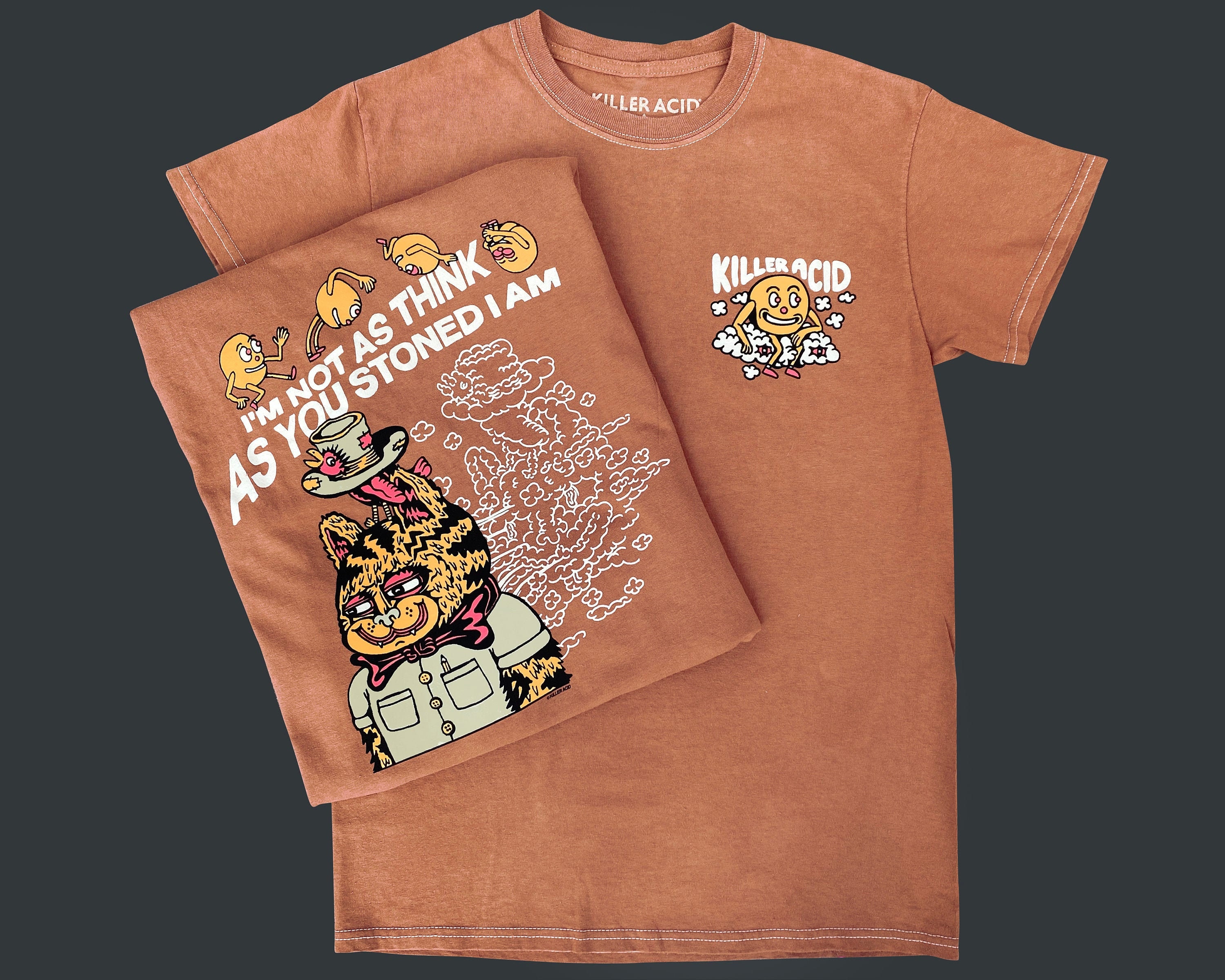 Killer Acid Stoned I Am Tshirt Vintage Peach