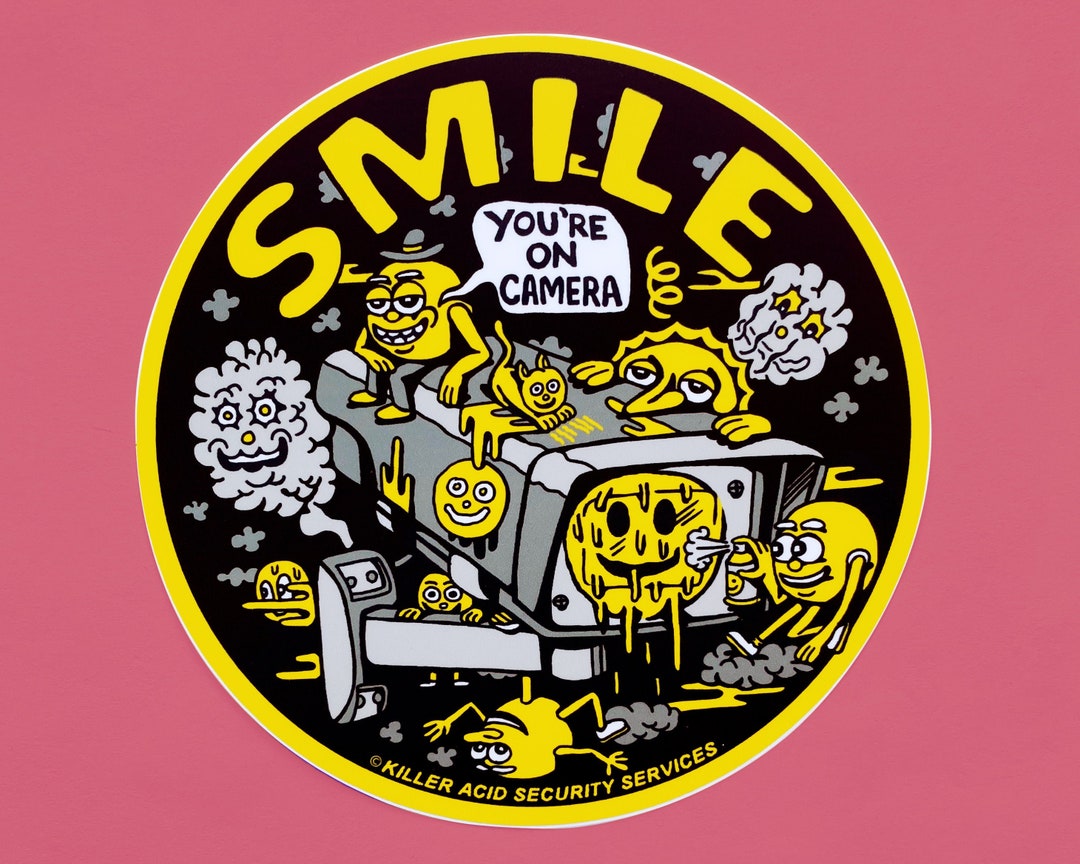 Killer Acid Smile You're on Camera Sticker Etsy