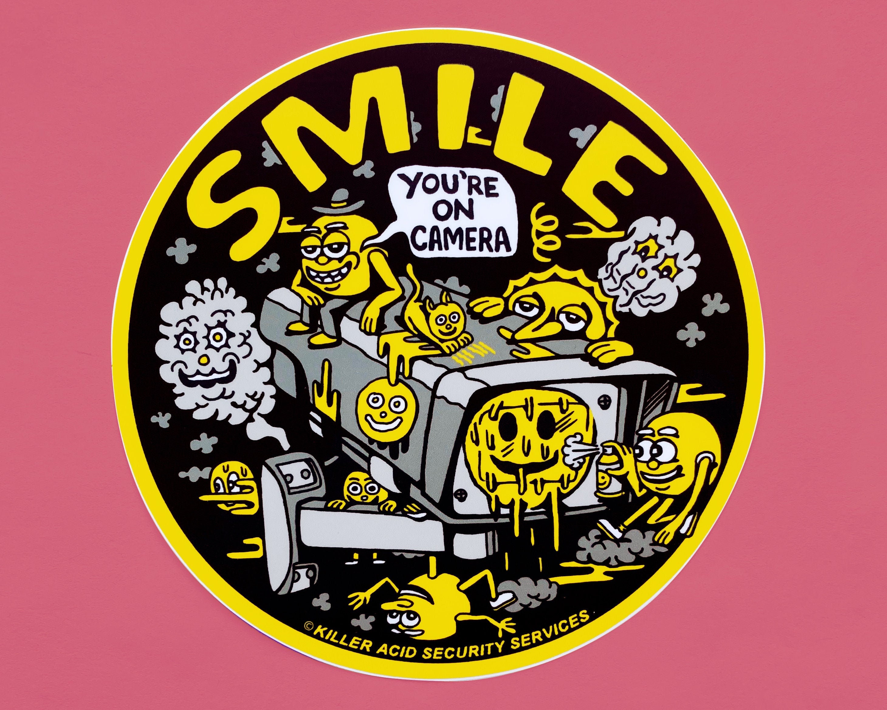 Killer Acid Smile You're On Camera Sticker