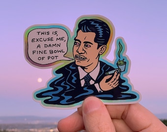 Damn Fine Bowl of Pot Metallic Sticker