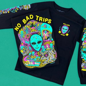 No Bad Trips Black Killer Acid Long Sleeve image 1