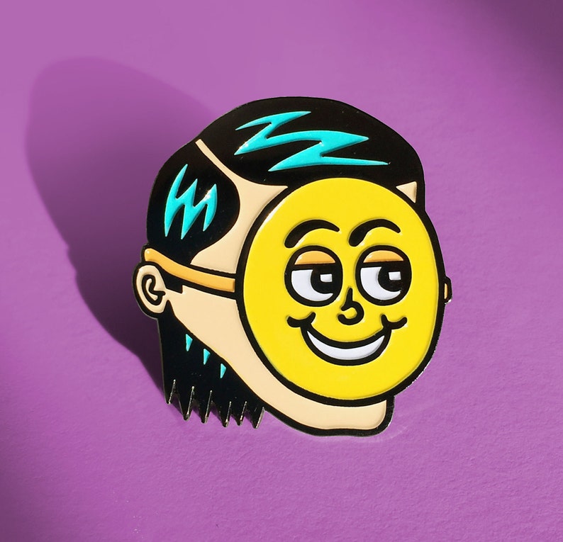 Put On A Happy Face Enamel Pin image 1