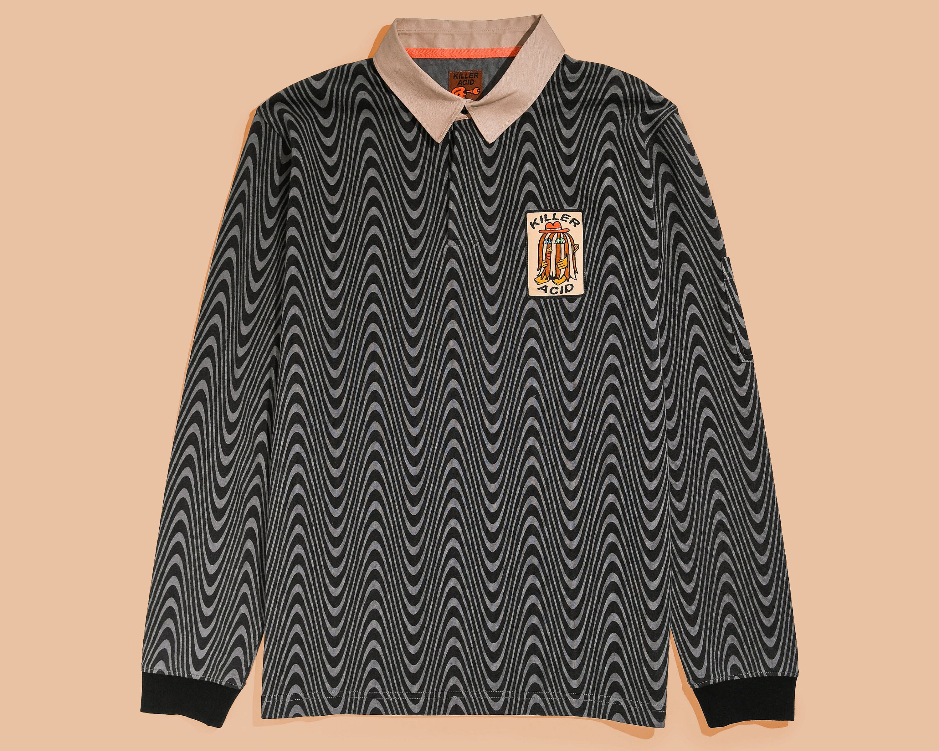 Killer Acid Wavy Rugby Long Sleeve Shirt