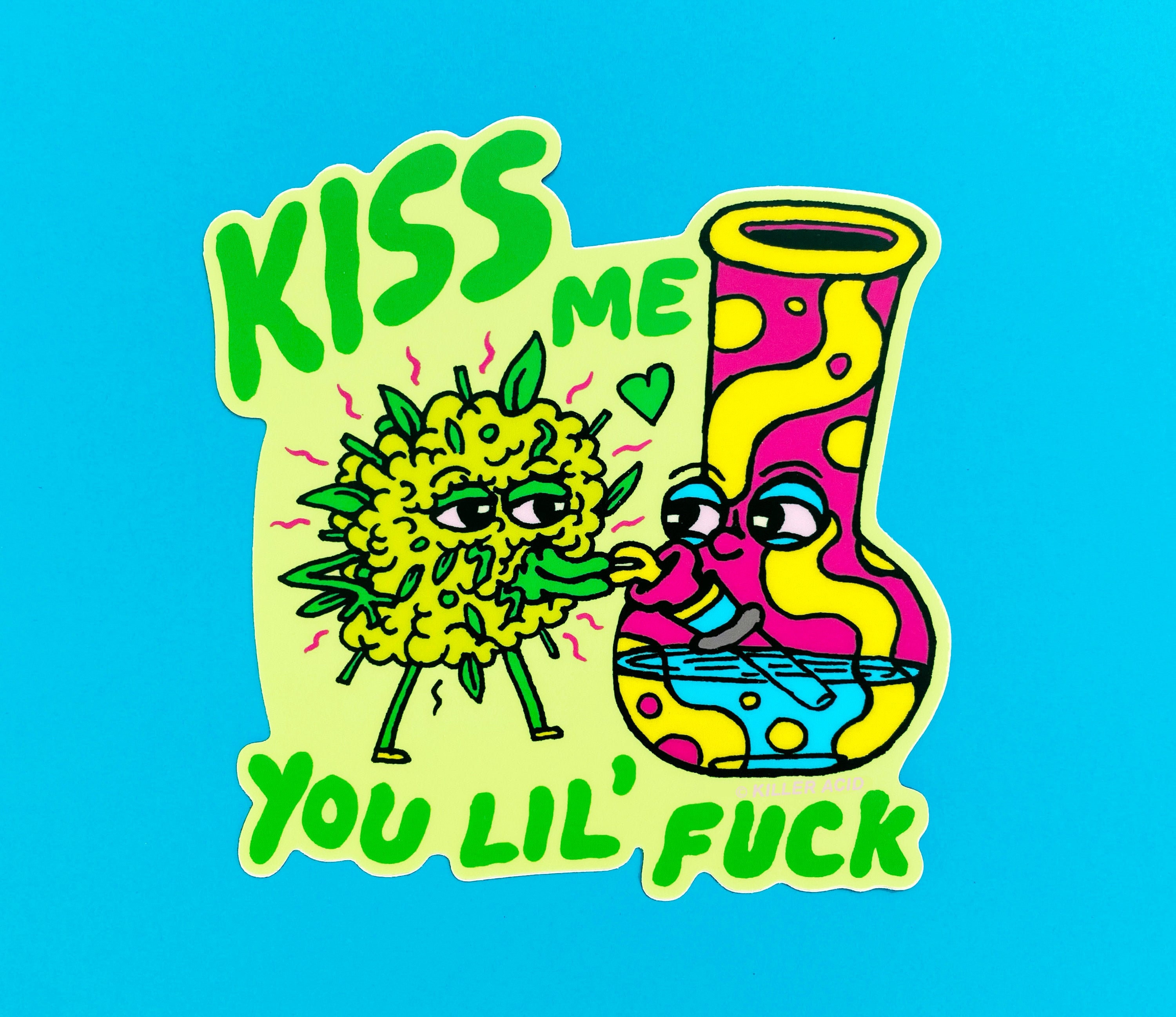 Kiss Me Killer Acid Sticker Etsy