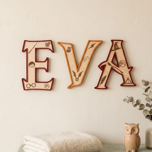Wizard Nursery Letters, Personalized Harry Potter Wooden Name Sign, Custom Magic School Decor