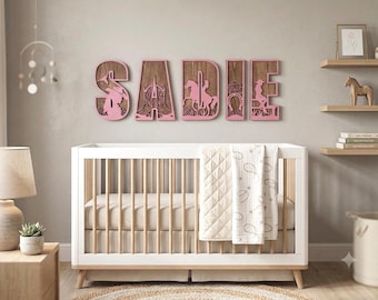 Cowgirl Nursery Letters, Personalized Wooden Name Sign, Custom Western Rodeo Decor