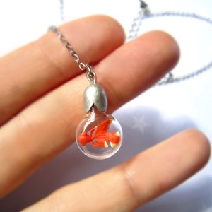 Necklace Zen Goldfish. Miniature in Bottle. Terrarium necklace. image 2