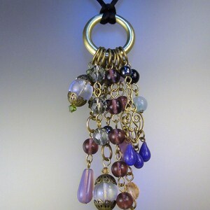 Amethyst, Agate, Quartz, Art Nouveau inspired Statement Pendant Necklace, OOAK Artisan Handcrafted in America image 2