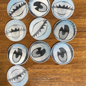 12 Pieces 1960's Vari-Vue Motion Animation Lenticular Blue Winking Cartoon Eyes