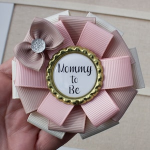 3 1/2&quot; Mini Sized Blush Baby Shower Corsage, Blush Shower, Blush Baby Shower, Boho Baby Shower, Mommy to Be Corsage, Baby in Bloom Shower