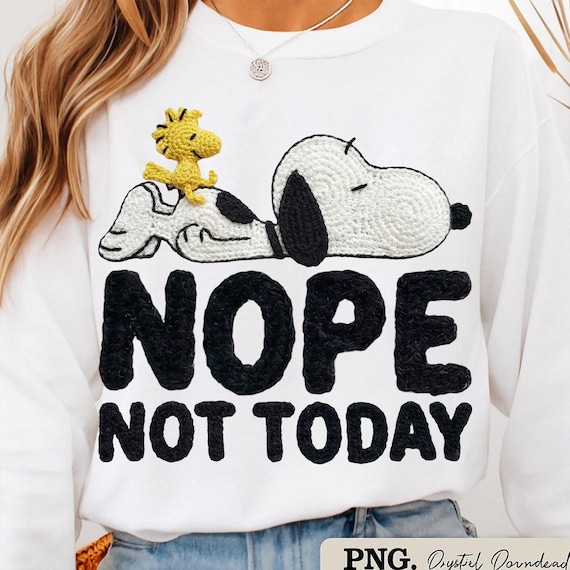 Faux Yarn 3D Crochet Dog Nope PNG, Funny Cartoon Dog Clipart, Peanuts Digital Download