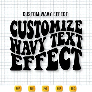 Custom Wavy Text Effect: Retro Font Design (SVG, PNG, PDF Files)