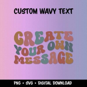 Custom Retro Wave Text Design: Wavy Stacked SVG, PNG