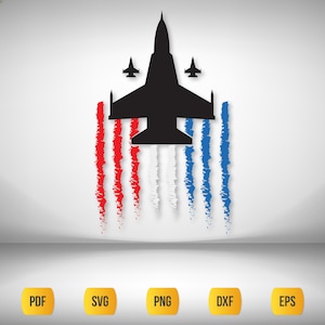 Fighter Jet V Formation SVG PNG: USAF Aircraft Clipart (Digital Download