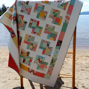 Quilt Pattern -  Danish Delights Layer Cake Quilt Pattern 3 Sizes Quick, Easy -  PDF INSTANT DOWNLOAD