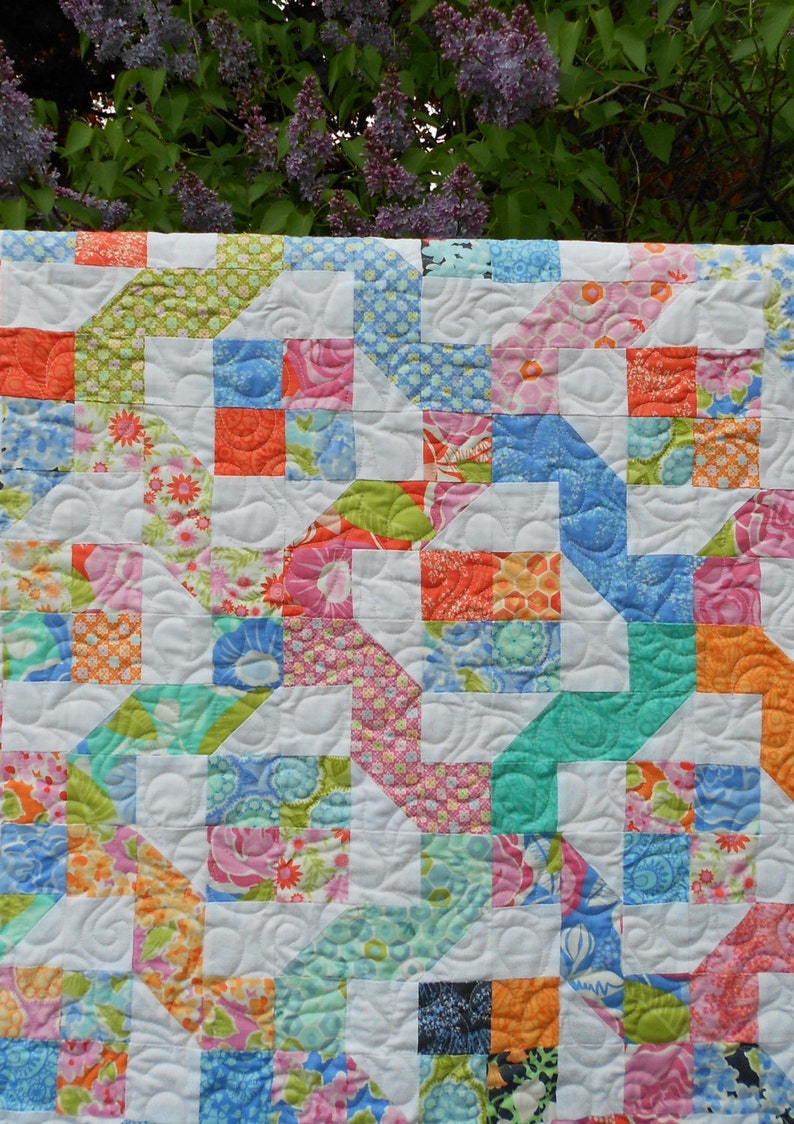 Winding Nine Patch Quilt Pattern Layer Cake or Jelly Roll Friendly Hard Copy Version FREE SHIPPING image 3