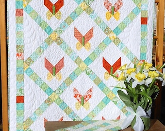 Petit Papillon Baby Quilt and Table Runner Pattern - PDF INSTANT DOWNLOAD