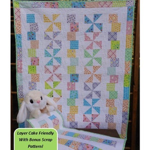 Tumbles & Twirls Baby Quilt Pattern - with Bonus Scrap Pattern - PDF INSTANT DOWNLOAD
