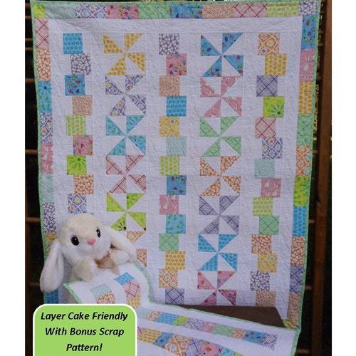 Tumbles & Twirls Baby Quilt Pattern - with Bonus Scrap Pattern - PDF INSTANT DOWNLOAD
