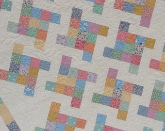 Quilt Muster - Brötchen über Band Box - PDF SOFORTIGER DOWNLOAD - Einfach, schnell Queen oder Jelly Roll Freundlich werfen