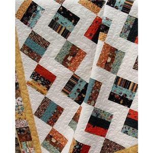 Easy - Jelly Brique Road Quilt Pattern - Jelly Roll  pattern - Baby to King Size - PDF INSTANT DOWNLOAD -