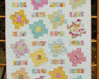 Baby Quilt Pattern - Layer Cake and Honey Bun Friendly - Honey Cakes Baby Quilt Pattern - Hard Copy Version