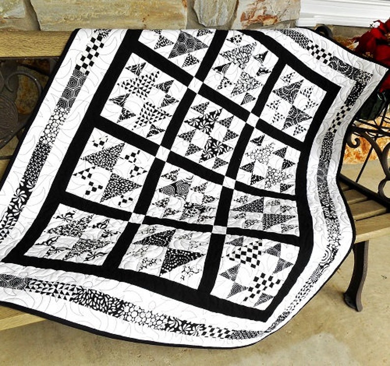 Black Tie Affair Layer Cake Quilt Pattern Sizes Crib to Queen/King Hard Copy Version image 1