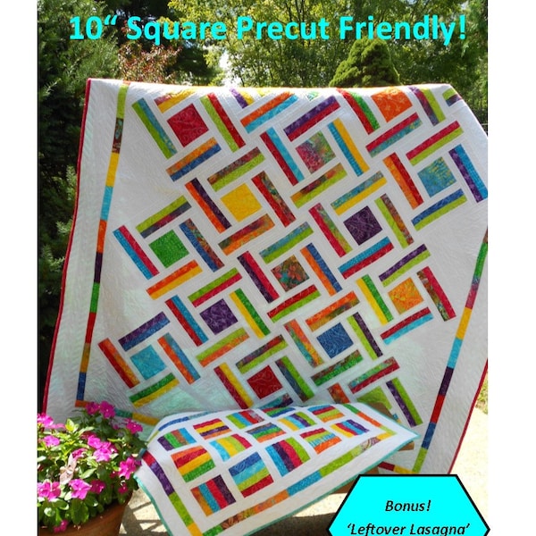 Double Strip Trip Quilt Pattern: Layer Cake, Crib to King (PDF INSTANT DOWNLOAD)