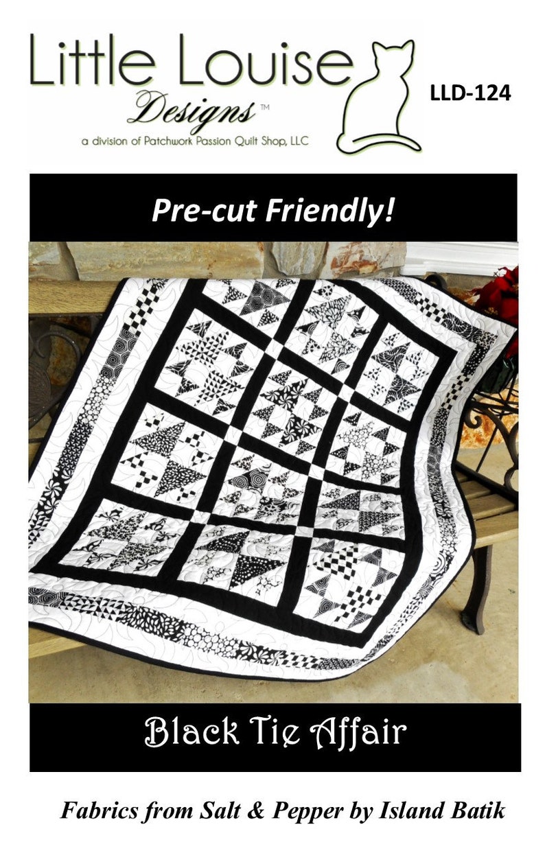 Black Tie Affair Layer Cake Quilt Pattern Sizes Crib to Queen/King Hard Copy Version image 3