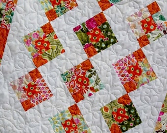 Quilt Pattern  - Marmalade Parade Baby or Throw  Size -  Layer Cake or Fat Quarters - Easy - PDF INSTANT DOWNLOAD