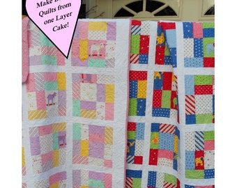 Quilt Pattern - Sleep Tight Sweet & Bright Layer Cake Pattern Easy - Hard Copy Version