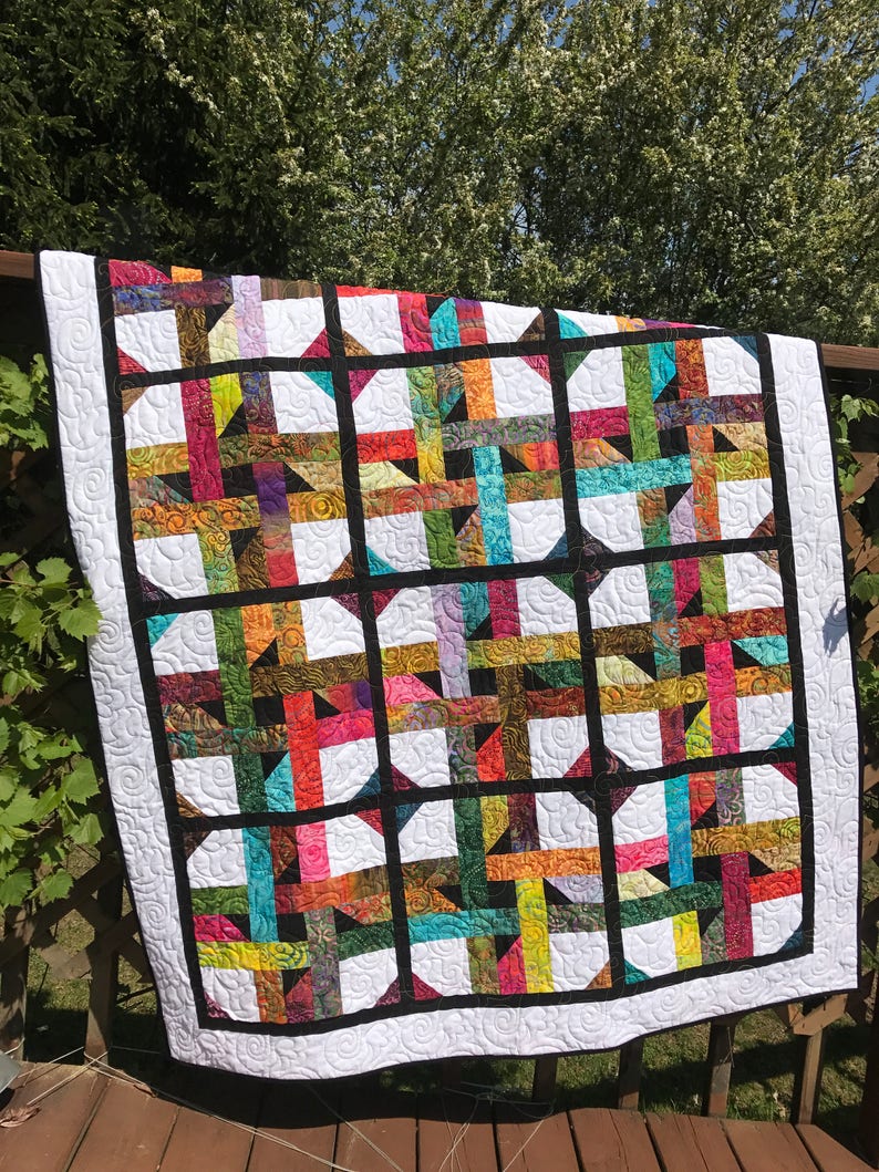 Jelly Roll Quilt Pattern Star Jam Quilt Pattern Sizes | Etsy