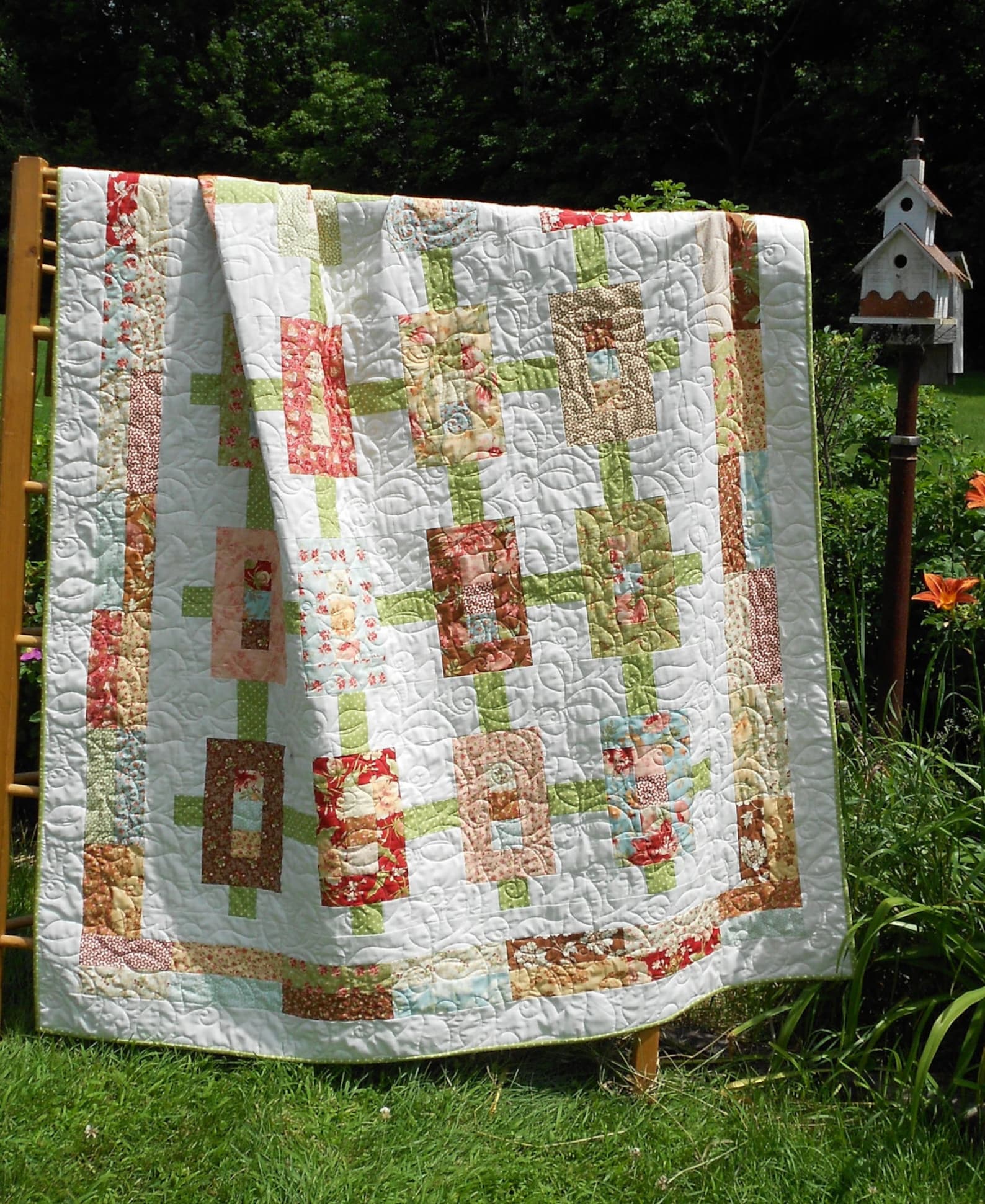 Jelly Roll Quilt Pattern Inwood Garden Throw or Twin Quilt Etsy