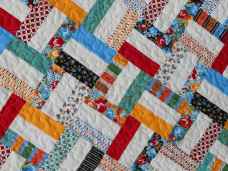 Jelly Roll Quilt Pattern Pickup Sticks Baby and Throw Sizes Quick & Easy PDF INSTANT DOWNLOAD image 3