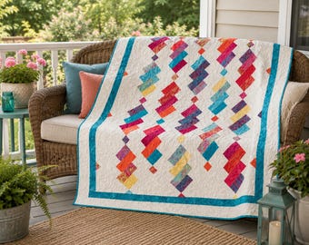 Rotini Twist Jelly Roll Quilt Pattern - PDF INSTANT DOWNLOAD