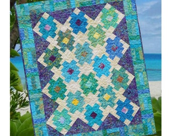 Quilt Pattern - Blue Lagoon - Baby to King Size - Layer Cake Friendly Quilt Pattern PDF INSTANT DOWNLOAD