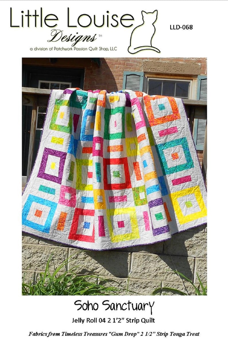 Modern Jelly Roll Quilt Pattern Soho Sanctuary PDF INSTANT Etsy