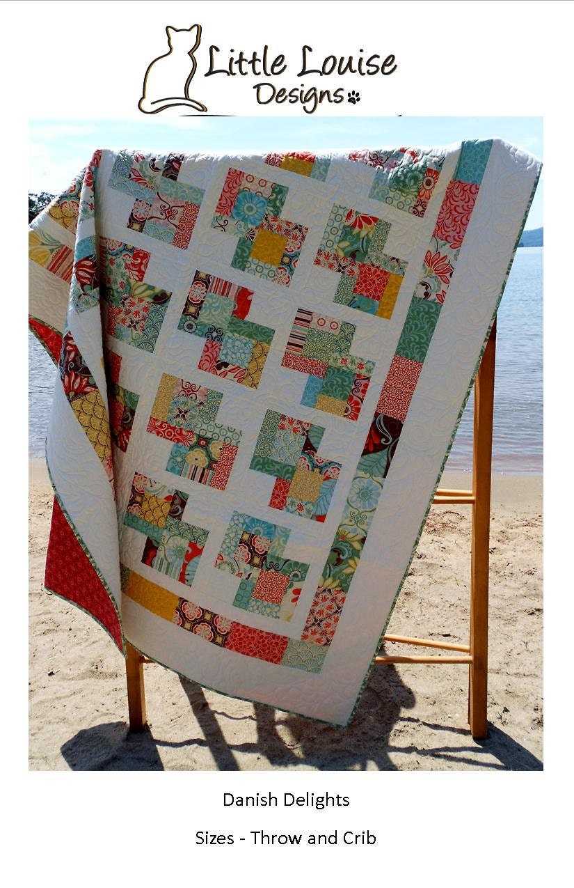 Quilt Pattern: Danish Delights Layer Cake Quilt Pattern 3 Sizes Quick…