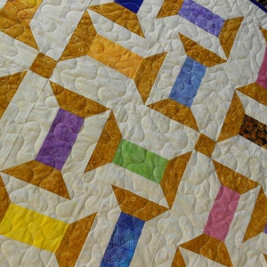 Spooling Around Quilt Pattern -  Batik Jelly Roll Quilt Pattern -  - PDF INSTANT DOWNLOAD