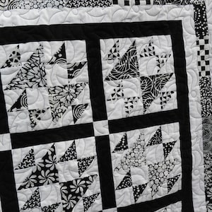 Black Tie Affair Layer Cake Quilt Pattern Sizes Crib to Queen/King Hard Copy Version image 5