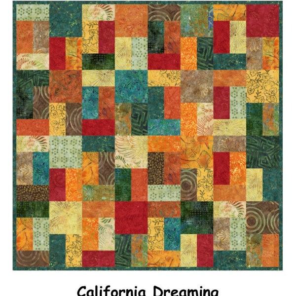 California Dreaming - EASY Layer Cakes or Charm Square Pattern - Hard Copy Version