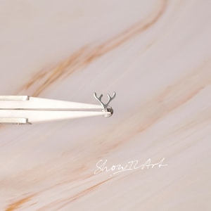 Implant Grade Titanium Deer Antler Studs Hypoallergenic Minimalist Cartilage Earring