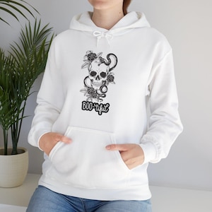 Skull Hoodie, Skeleton Sweatshirt, Gothic Apparel, Halloween Clothing, Dark Style Pullover, Macabre Outerwear
