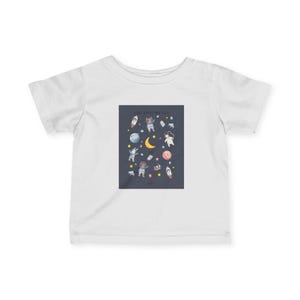 Cosmic Adventure Infant Tee, Space Baby T-Shirt, Cute Astronaut Kids Top, Toddler Space Shirt, Galaxy Print Baby Clothes