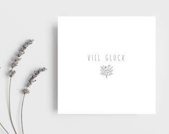 Good luck card, congratulatory card with floral motif – elegant folding card for exams, new job, moving, gift idea - LAST MINUTE