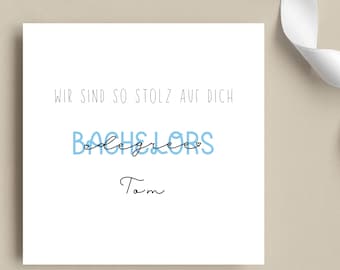 Congratulations card for Bachelor's degree, card for graduation, proud of you card, personalized folding card, graduation card, gift idea