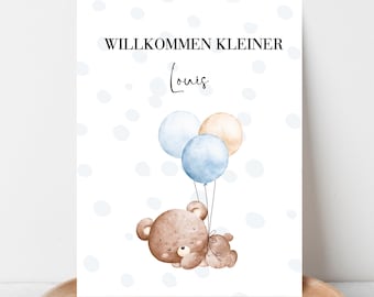 Biglietto di annuncio di nascita personalizzato, regalo per baby shower, regalo per neonato, regalo per la famiglia, biglietto di congratulazioni