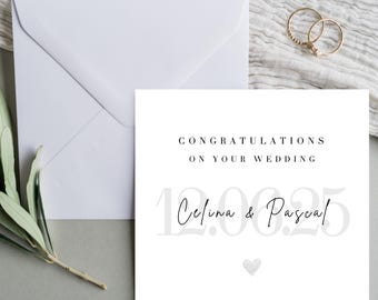 Tarjeta de boda, tarjeta de boda personalizada, tarjeta de boda para pareja, tarjeta de boda, tarjeta de compromiso, tarjeta de nombre personalizada