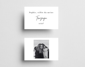 Personalized maid of honor card with photo, wedding, bridesmaid, maid of honor request, minimalist, will you be my maid of honor?