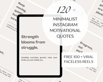 120 plantillas de Canva con frases motivacionales / Publicaciones minimalistas de Instagram (descarga digital)